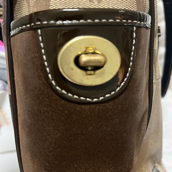 Coach Holiday Patchwork Suede Leather Purse Tote Bag -RARE- - Picture 6 of 6